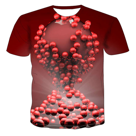 Camiseta con estampado de bola tridimensional 3D