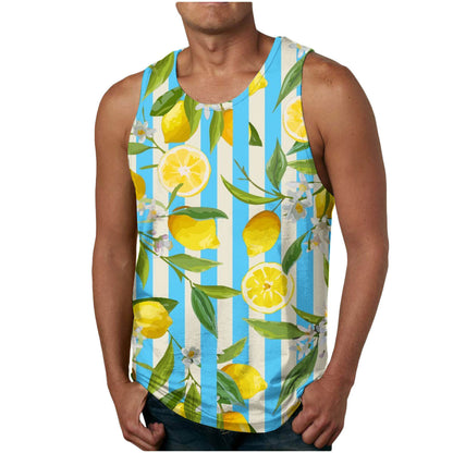 Trendy Men's Clothing Vest Printed Beach Casual Sports Men Vest