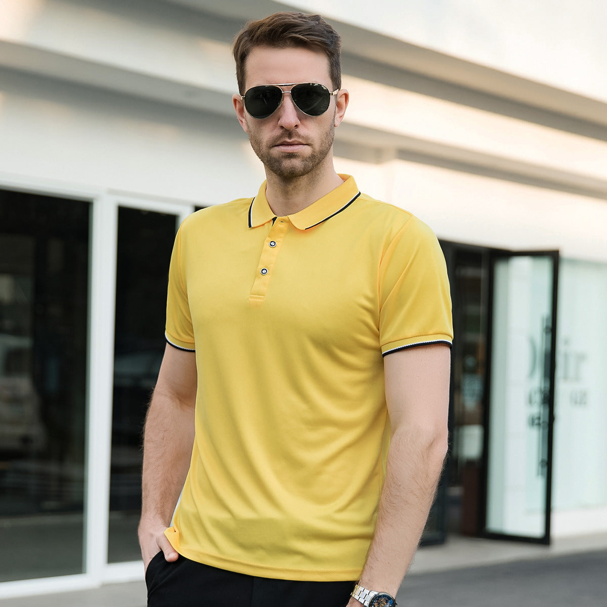 Polo Shirt Men's Thin Lapels Short Sleeve ShirtT-shirt