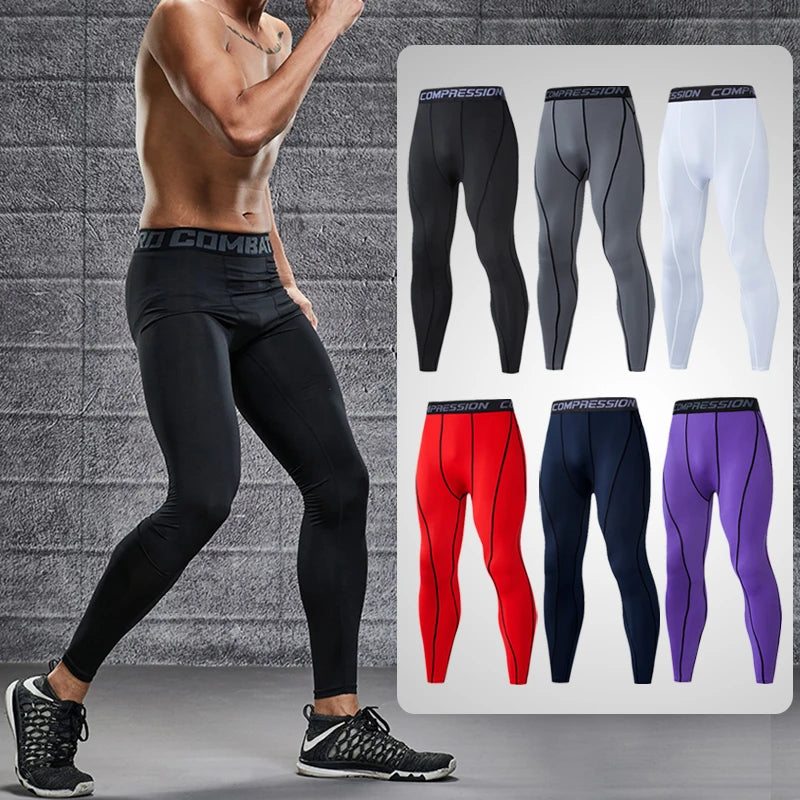 Men's Compression Pants Cycling Running Basketball Soccer Elasticity Sweatpants Fitness Tights Legging Trousers Rash Guard Gym