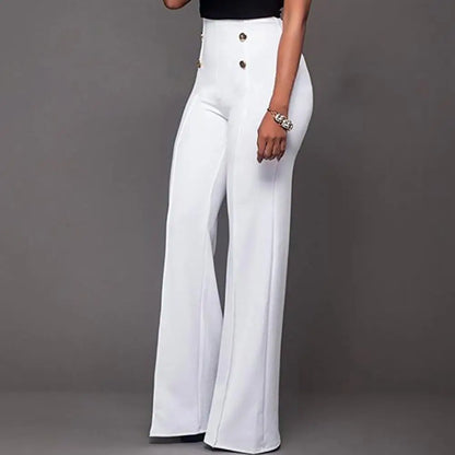 Solid Color Flare Pants Women High Waist Wide Leg Pants Office Ladies Trousers Slim Long Pants pantalones de mujer брюки женски