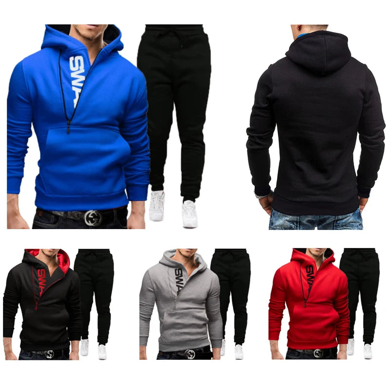 NEW Tracksuit Men's 2 Pieces Set Sweatshirt and Sportspants Outfits  Zipper Hoodies Casual Men's Clothing  Plus Size Ropa Hombre