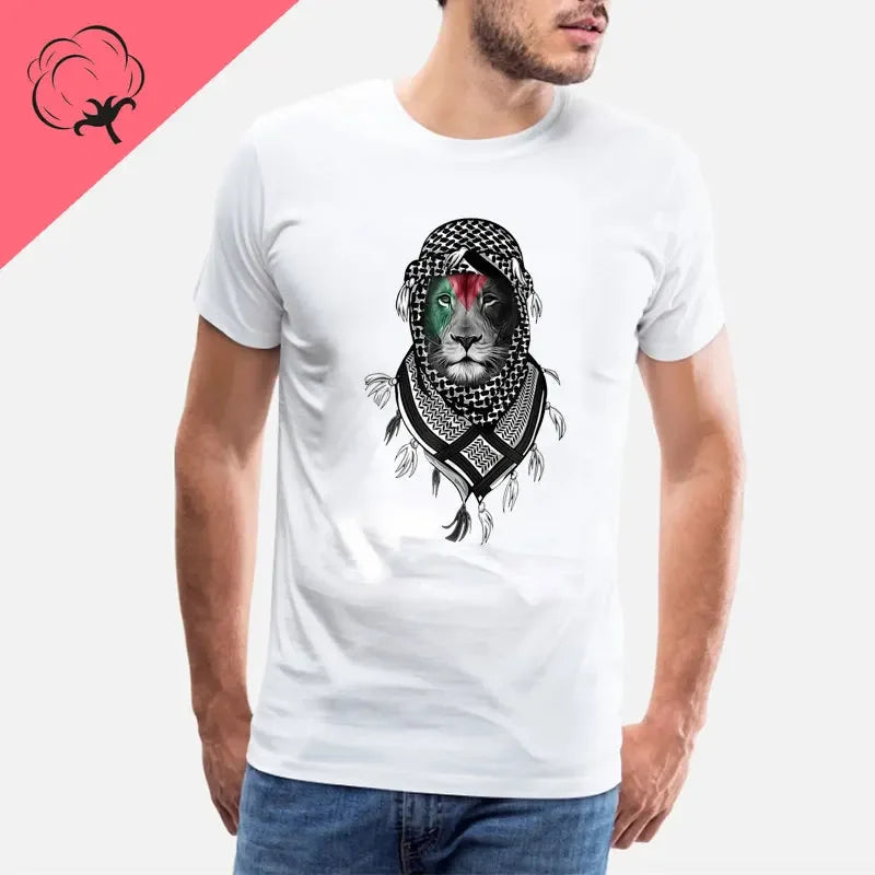 Palestine Theme 100%Cotton Mens T Shirt Clothing Women Tees Streetwear Graphic Funny Clothes Gym Summer Short-sleev O-neck Top